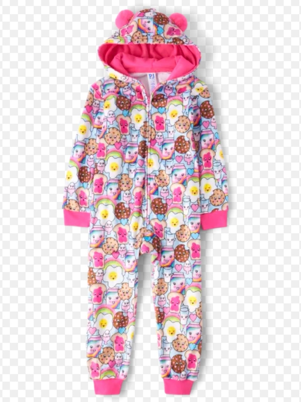 Children’s Place Cozy Pink One-Piece Hoodie Onesie Union Suit Sz M (7-8)